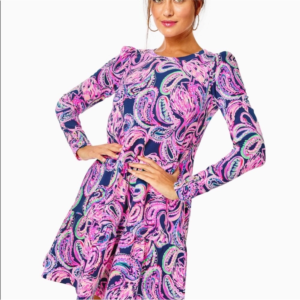 Lilly Pulitzer NWOT UPF 50+ Arlette Dress Flock To The Top $158 Size XL